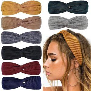 Headbands for Women Twist Knotted Boho Stretchy Hair Bands for Girls Criss Cross